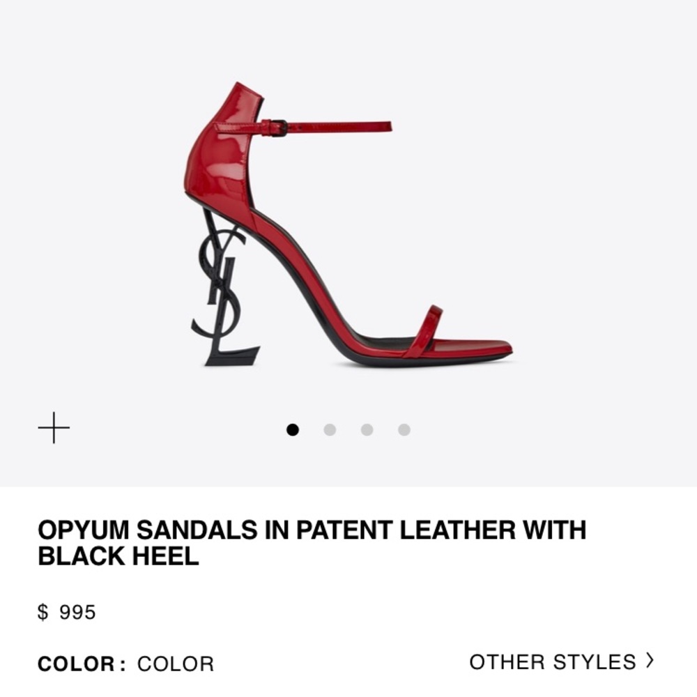 SOLD Saint Laurent red/black heels - Picture 5 of 6